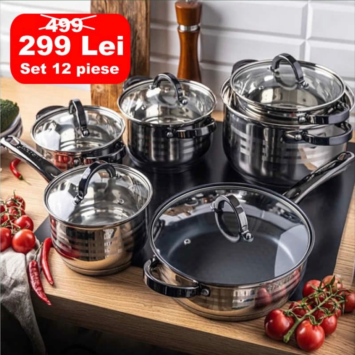 BLAUMANN FOR YOUR HOME Set Oale din Inox 12 piese BL1240 BLAUMANN FOR YOUR HOME