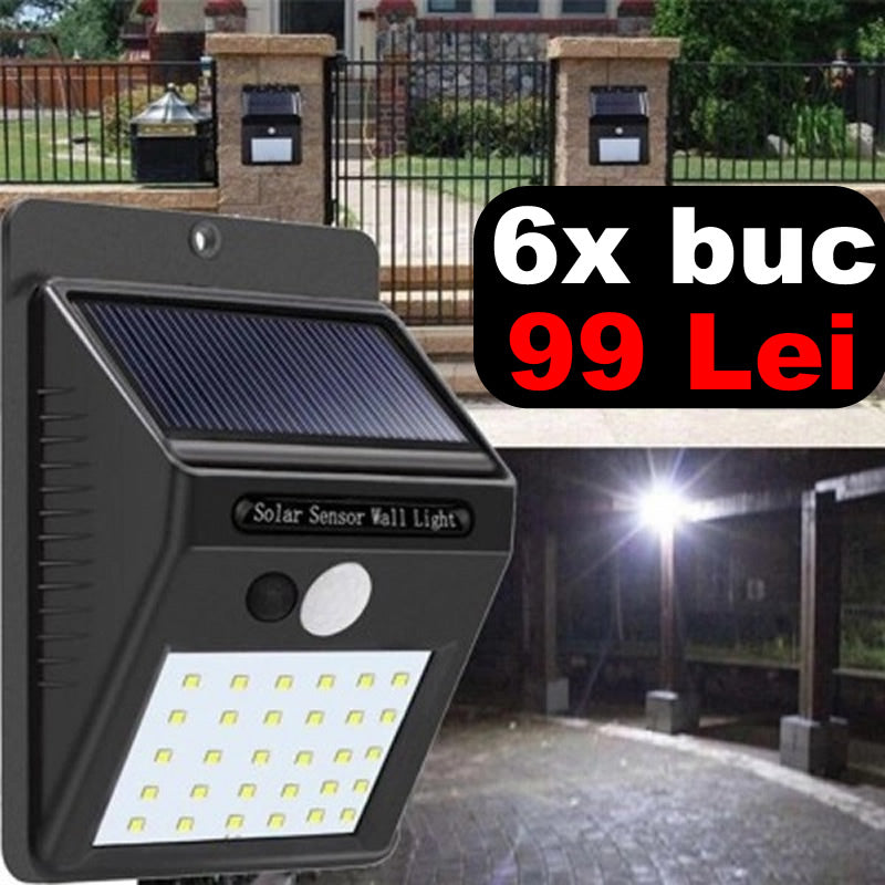 Pachet 6 Lampi solare cu senzor miscare - 30LED
