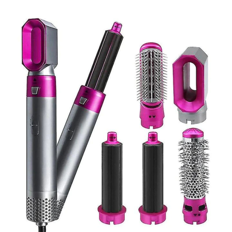 Perie de Par 5 in 1 Multifunctionala Hot Air Styler, Multiple Accesorii incluse