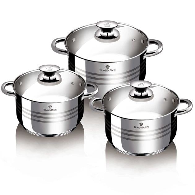 Set Oale Din Inox 6 Piese BL-1424 BLAUMANN 4L, 5L, 7L, GAZ, INDUCTIE