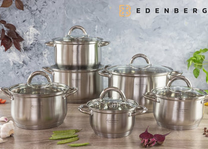 Set vase din inox 12 piese Edenberg EB-4000