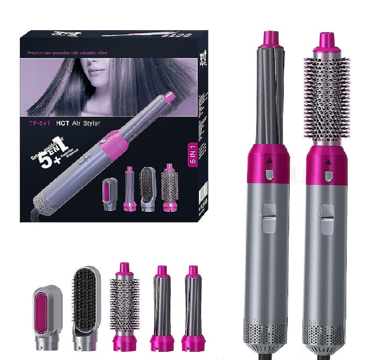 Perie de Par 5 in 1 Multifunctionala Hot Air Styler, Multiple Accesorii incluse