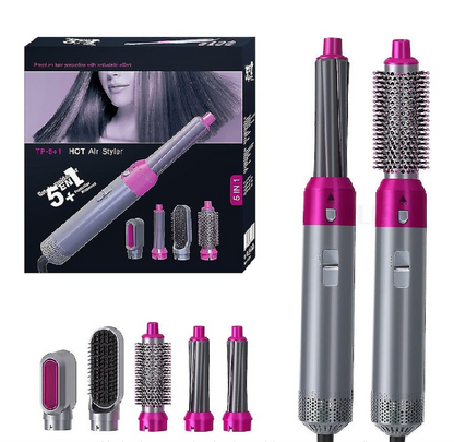 Perie de Par 5 in 1 Multifunctionala Hot Air Styler, Multiple Accesorii incluse