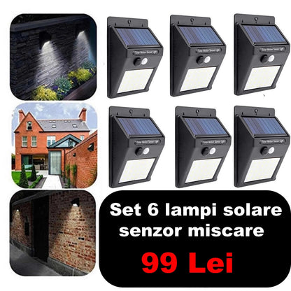 Pachet 6 Lampi solare cu senzor miscare - 30LED