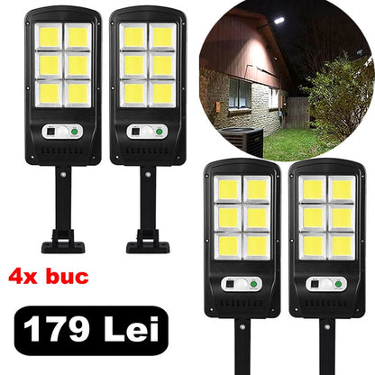 SET 4 LAMPI SOLARE TIP STRADAL 30W CU TELECOMANDA